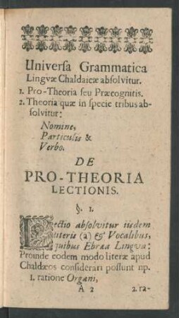 De Pro-Theoria Lectionis.
