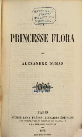 La princesse Flora par Alexandre Dumas