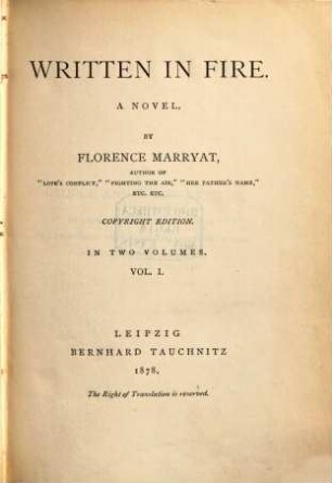 Written in fire : a novel, 1