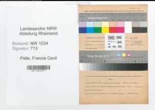 Entnazifizierung Francis Cecil Pelle , geb. 05.01.1883 ()