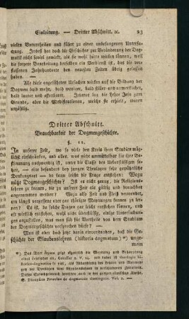 23-33, Dritter Abschnitt. Brauchbarkeit der Dogmengeschichte