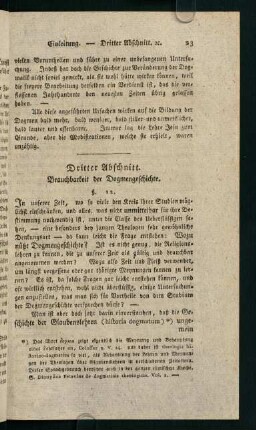 23-33, Dritter Abschnitt. Brauchbarkeit der Dogmengeschichte