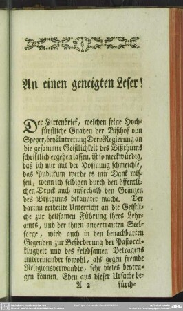 An einen geneigten Leser!
