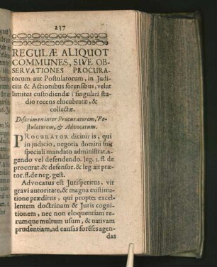 Regulae Aliquot Communes, Sive Observationes Procuratorum aut Postulatorum, [...] elucubratae, & collectae.