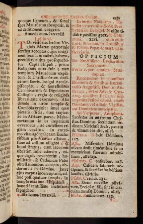 cclv-cclxxvi, Officium de SS. Evchar. Sacram.; Officium de Immac. Concept B.M.V.