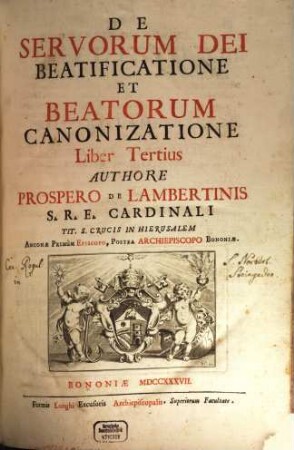 De Servorum Dei Beatificatione Et Beatorum Canonizatione. 3