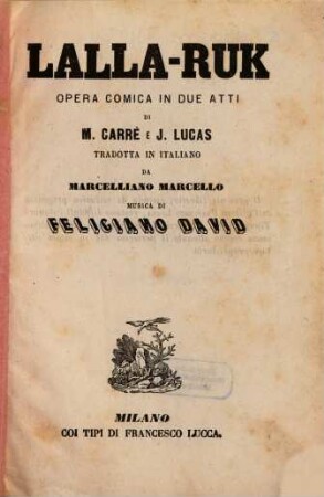 Lalla-Ruk : opera comica in due atti