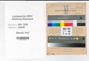 Entnazifizierung Kurt Bienert , geb. 22.10.1911 (Expedient)