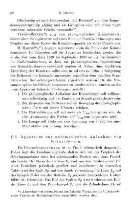 § 3. Apparatur zur automatischen Aufnahme von Koinzidenzen.