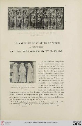 3. Pér. 40.1908: Le mausolée de Charles le Noble à Pampelune et l'art franco-flamand en Navarre