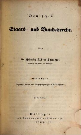 Deutsches Staats- und Bundesrecht, 1
