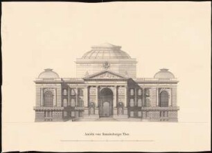 Reichstag, Berlin Zweiter Wettbewerb: Ansicht vom Brandenburger Tor 1:100