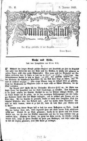 Augsburger Sonntagsblatt, 1868