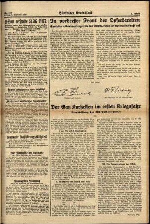 Zweite Ausgabe vom Freitag, den 06. September 1940.