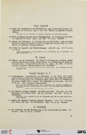 Ölgemälde, Aquarelle, Zeichnungen (Nr. 305-539)
