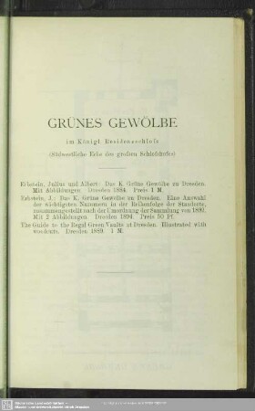 Grünes Gewölbe im Königl. Residenzschloss