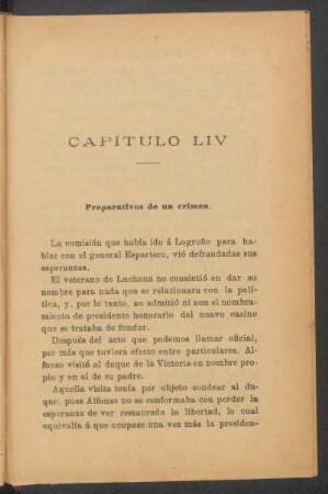 Capítulo LIV - Preparativos de un crimen.