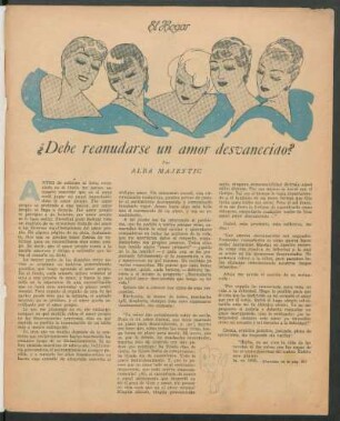 ¿Debe reanudarse un amor desvaneciao?
