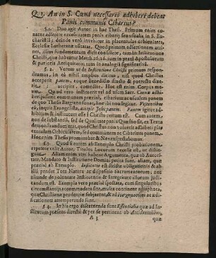 Q. I. An in S. Coena necessario adhiberi debeat Panis communis Cibarius?