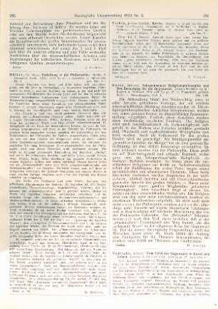 186 [Rezension] Hasse, Heinrich, Schopenhauers Religionsphilosophie und ihre Bedeutung für die Gegenwart