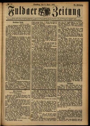 Ausgabe vom Samstag, den 08. April 1893.
