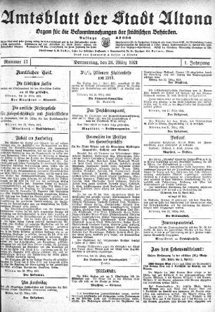Nummer 17 : Donnerstag, den 24. März 1921