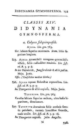 Classis XIV. Didynamia