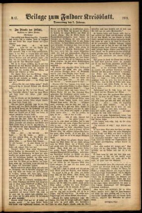 Zweite Ausgabe vom Donnerstag, den 07. Februar 1901.