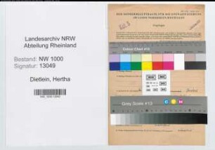 Entnazifizierung Hertha Dietlein, geb. 19.09.1903 ()