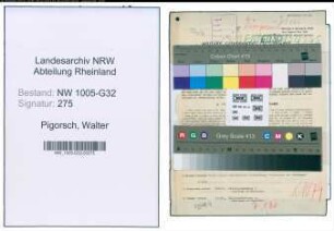 Entnazifizierung Walter Pigorsch , geb. 25.12.1895 (Polizeibeamter)