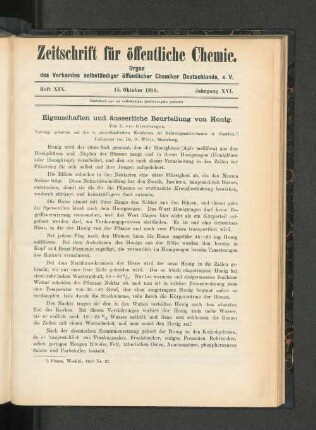 Eigenschaften und äusserliche Beurteilung von Honig.