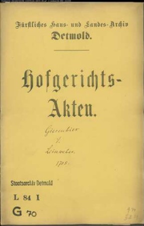 Giesenbier, Joh. Hermann zu Hamburg gegen Christoph Leinweber - Schuldforderung