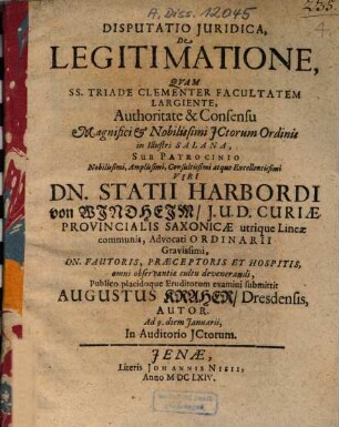 Disputatio Iuridica, De Legitimatione