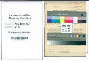 Entnazifizierung Heinrich Wachowiak , geb. 22.10.1907 (Kaufm.Angestellter)