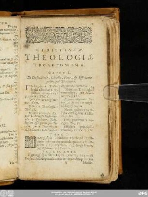 Caput I. De Definitione, Obiecto, Fine, & Efficiente principali Theologiae.
