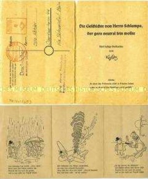 Postkartenleporello mit Motiven zum Thema deutsche Neutralität
