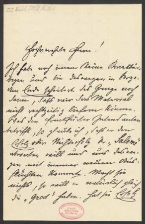 Brief an B. Schott's Söhne : 05.01.1907