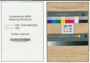 Entnazifizierung Heinrich Jordan , geb. 03.01.1901 (Laborant)