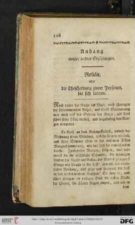Anhang einiger andrer Erzählungen