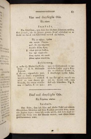 61, Vier und dreysigste Ode