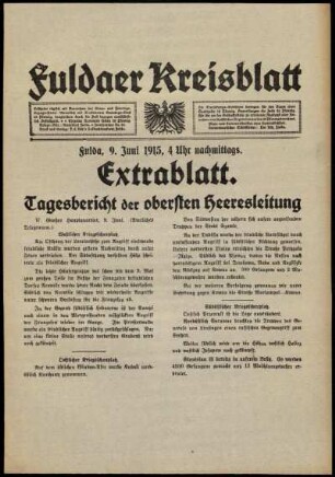 Ausgabe vom Mittwoch, den 09. Juni 1915.