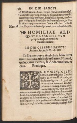 Homiliae Aliquot De Sanctis, tum propriae singulis, tum communes omnibus.