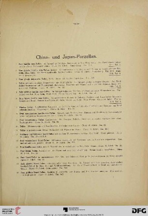 China- und Japan- Porzellan (Nr. 1-157)