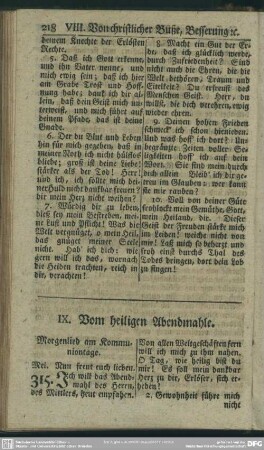 IX. Vom heiligen Abendmahle