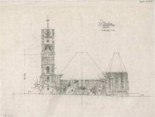 Gsaenger, Gustav; Kassel (Hessen); St. Martin, Wiederaufbau - Südseite (Ansicht)