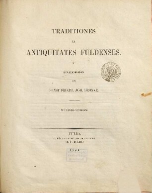 Traditiones et antiquitates Fuldenses