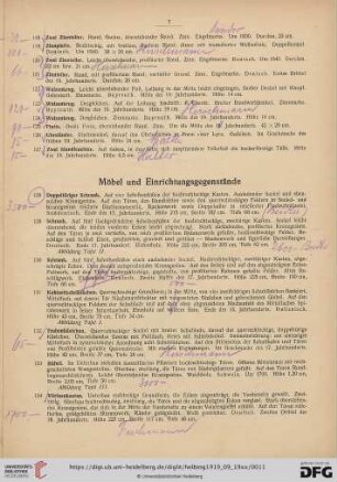 Möbel und Einrichtungsgenestände, Textilien (Nr. 128-228)
