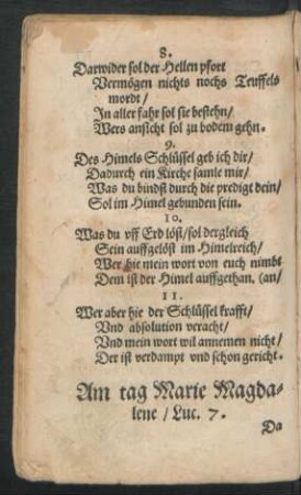 Am tag Marie Magdalene ...