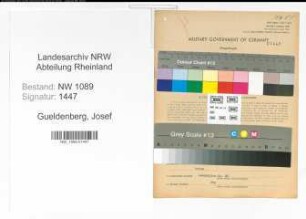 Entnazifizierung Josef Gueldenberg , geb. 22.11.1897 (Unterbrandmeister)