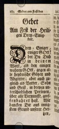 184-196, Gebet am Fest der Heiligen Drey-Einigkeit